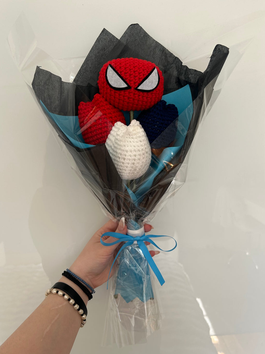 Spiderman Forever Flowers - Handmade Crochet Bouquet Character Collection