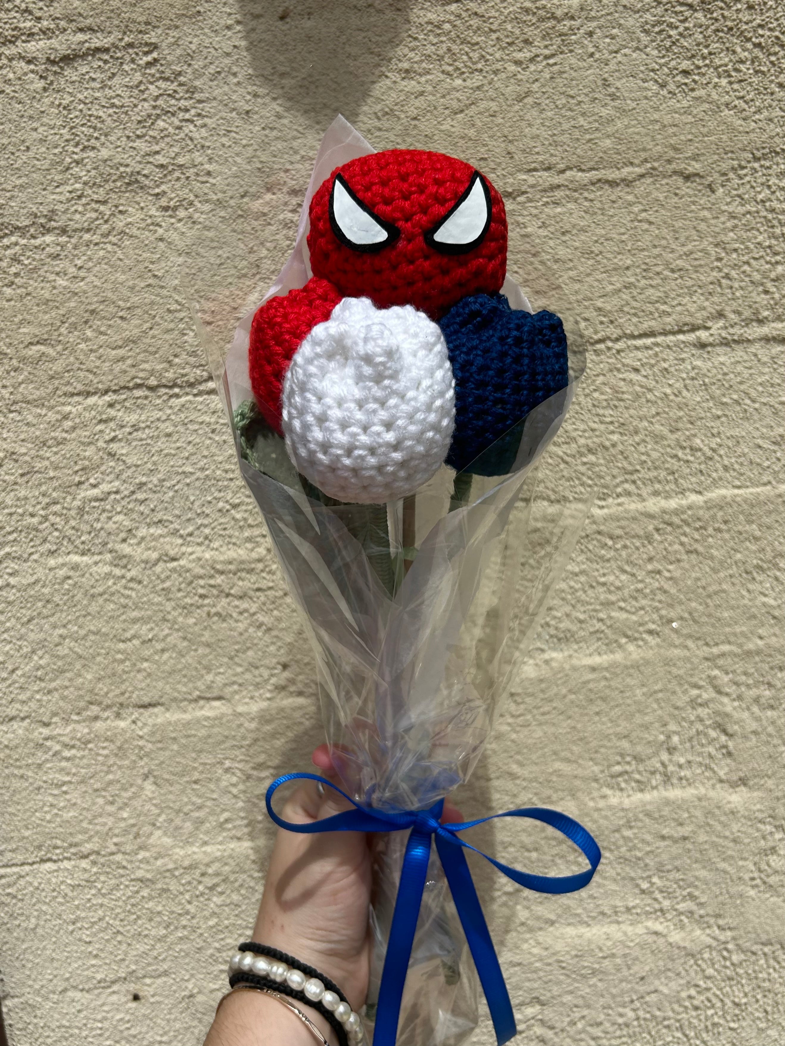 Spiderman Forever Flowers - Handmade Crochet Bouquet Character Collection