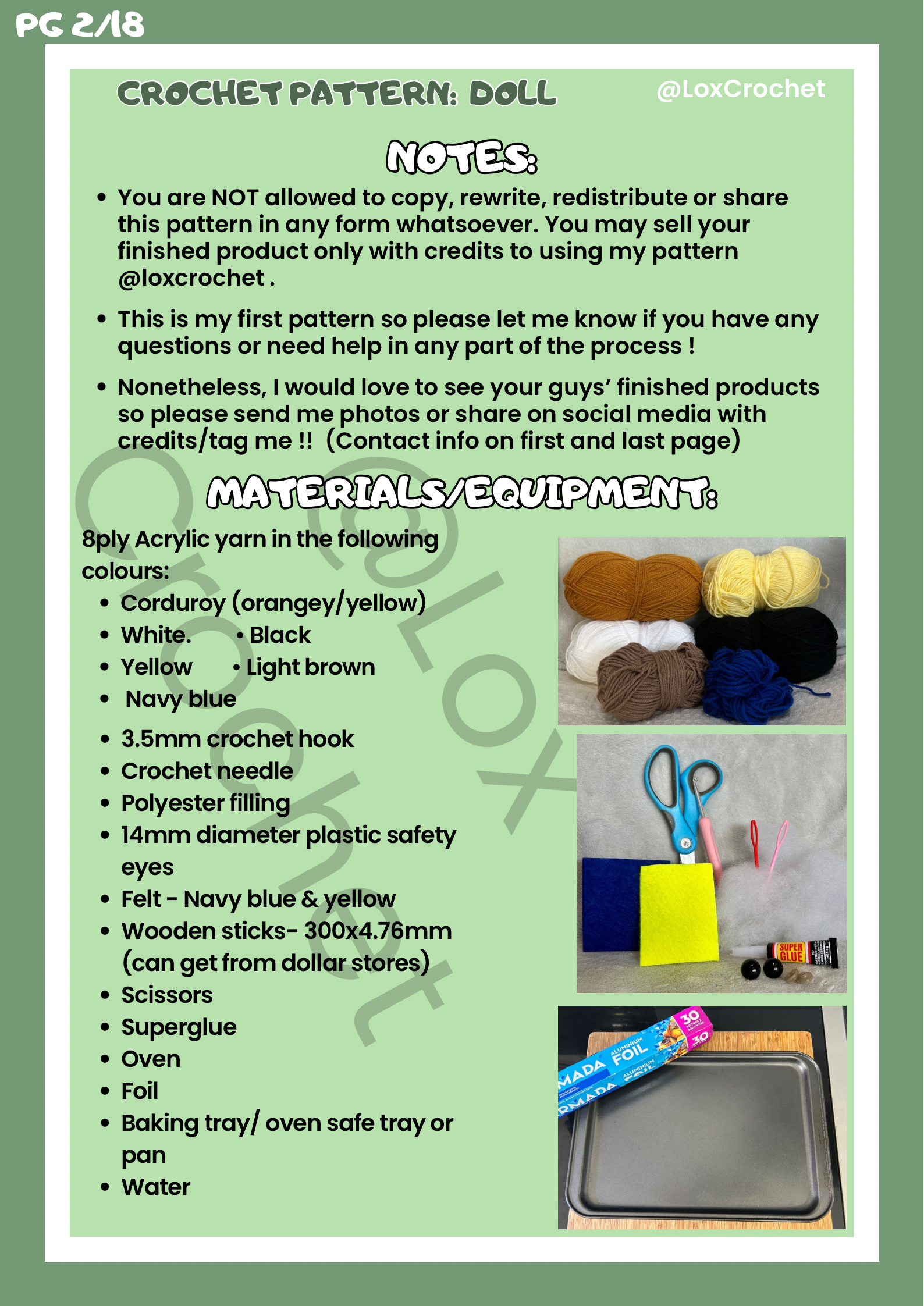 *PATTERN* Female Singer Crochet Doll - PDF Document, English written