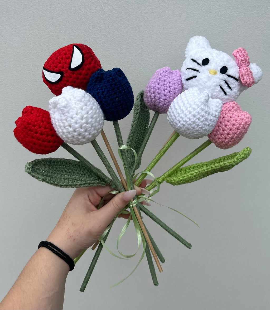 Hello Kitty Forever Flowers - Handmade Crochet Bouquet Character Collection