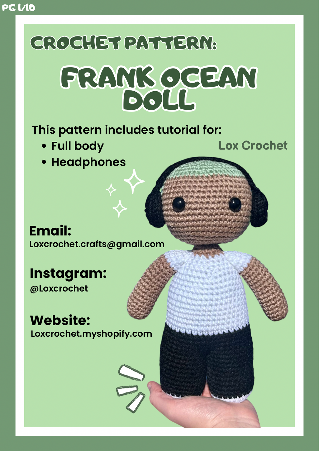 *PATTERN* Frank Crochet Doll - PDF Document Pattern Written Tutorial