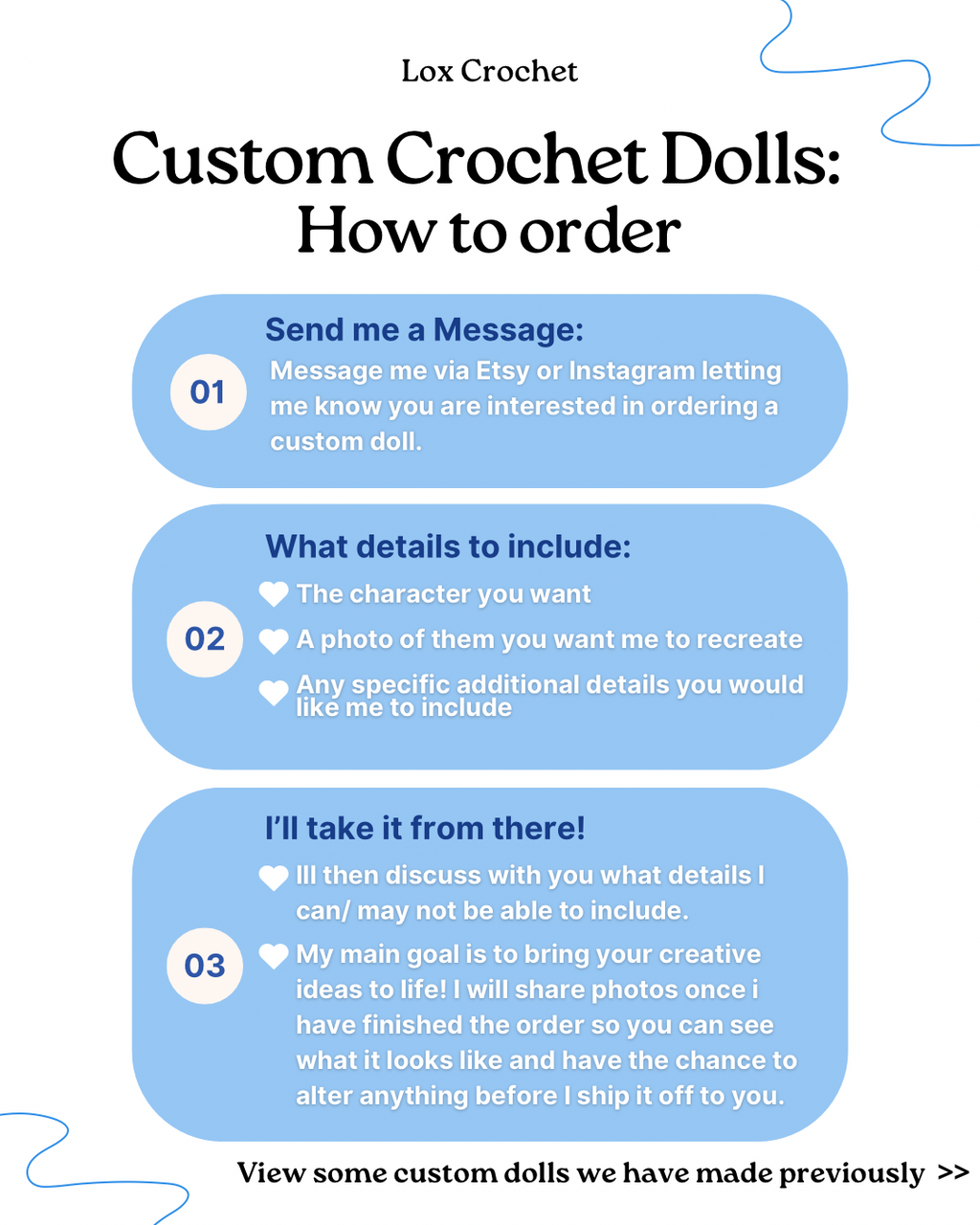 Custom Character Crochet products - Dolls & More