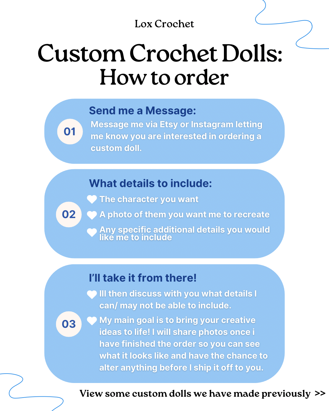 Custom Character Crochet products - Dolls & More