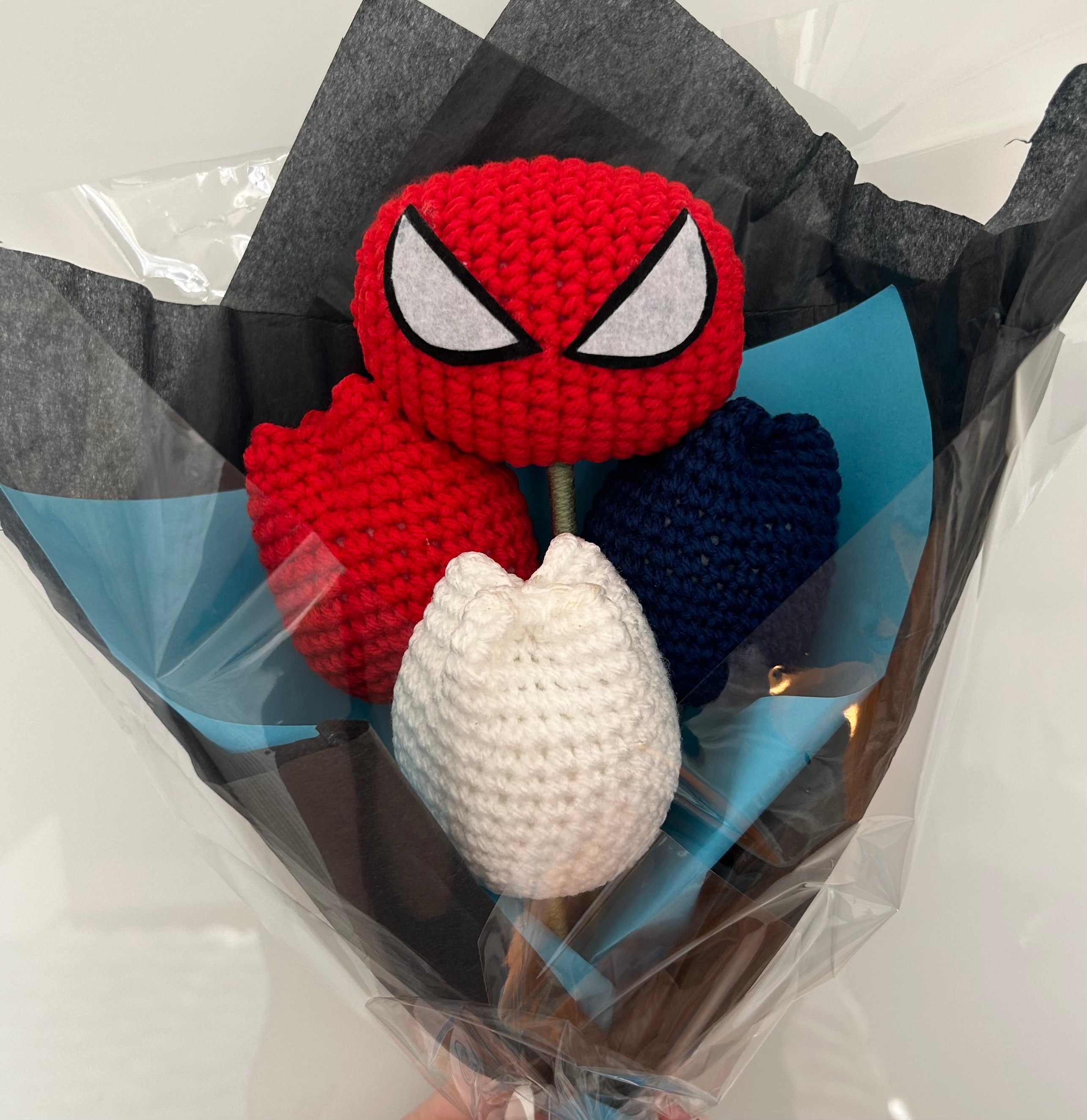 Spiderman Forever Flowers - Handmade Crochet Bouquet Character Collection